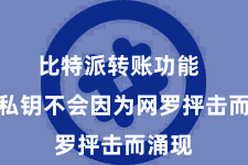 比特派转账功能  确保私钥不会因为网罗抨击而涌现
