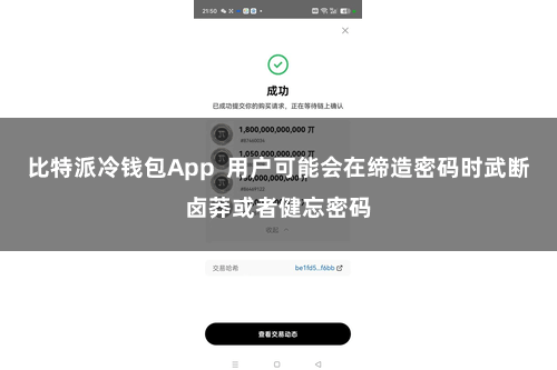 比特派冷钱包App  用户可能会在缔造密码时武断卤莽或者健忘密码