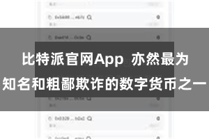 比特派官网App  亦然最为知名和粗鄙欺诈的数字货币之一